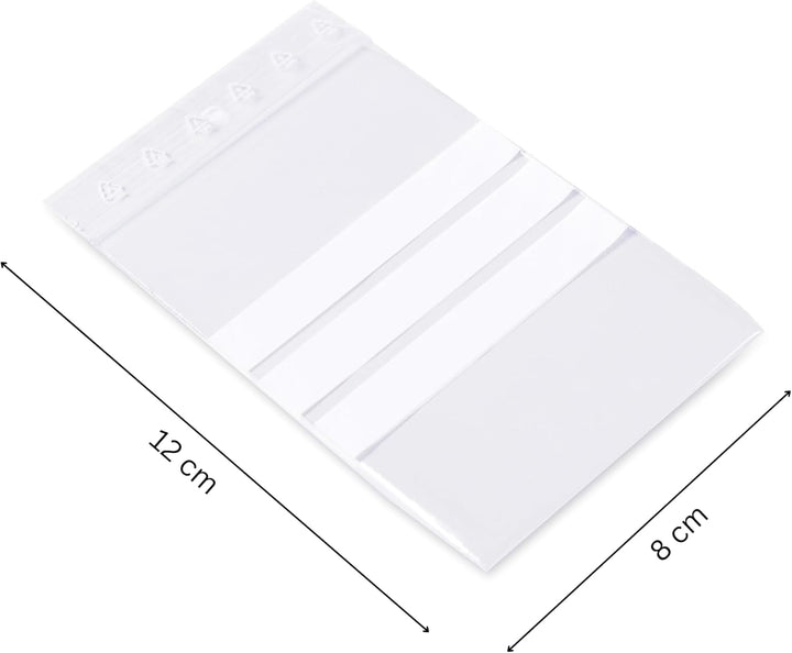 1000 Plastiktüten 8 x 12 cm Klare wiederverschliessbare mit Etiketten | ZIP Beutel | Dick | Verschlu