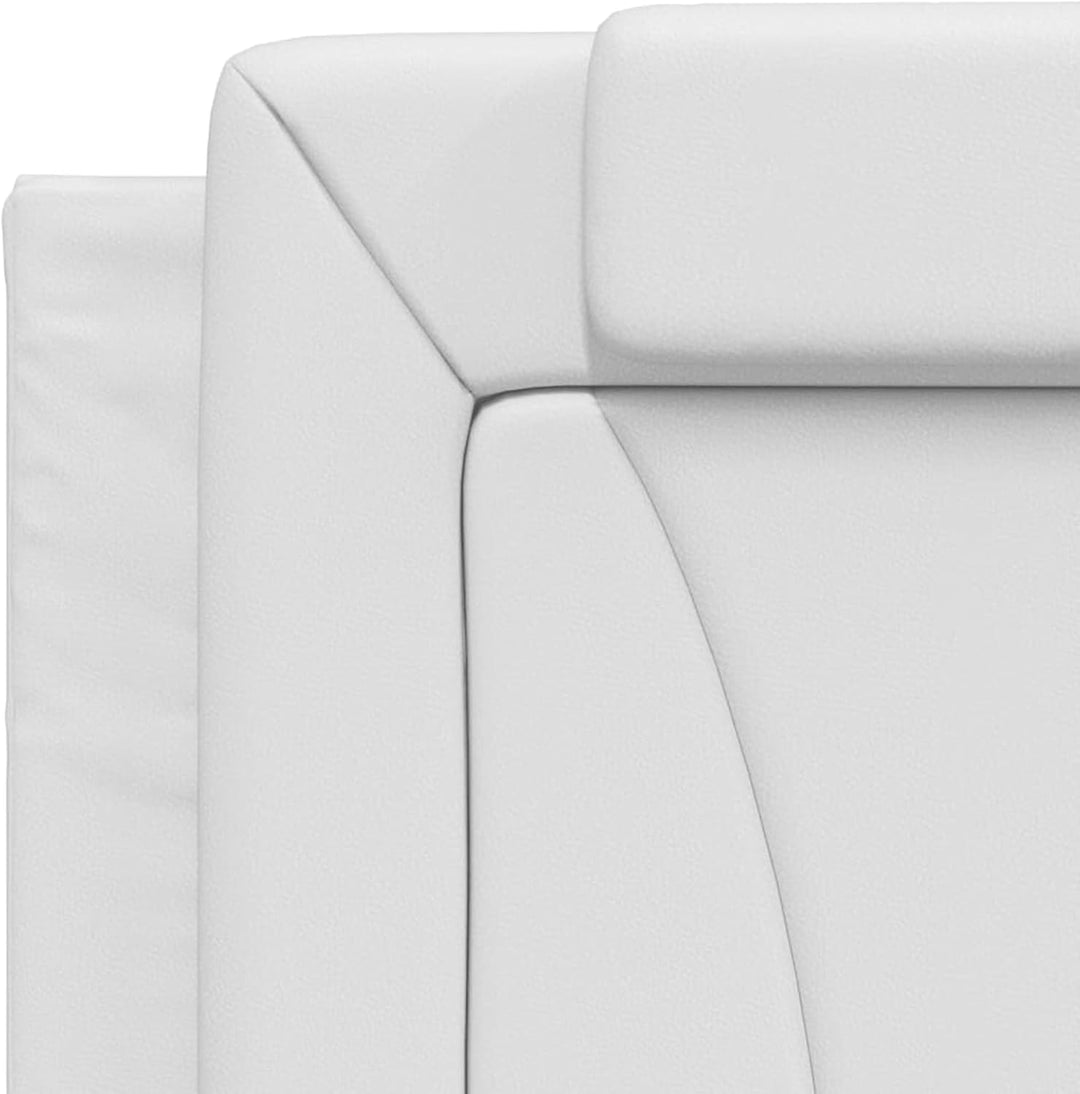 Homgoday Kunstleder Kopfkissen Weiss 100x3x49cm für Bettgestell mit LED-Leuchten Model3207725