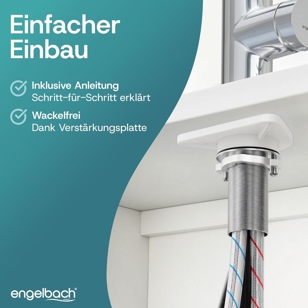 Engelbach® Wasserhahn Küche - ausziehbar & 360 Grad schwenkbar für maximale Reichweite - 304 Edelsta