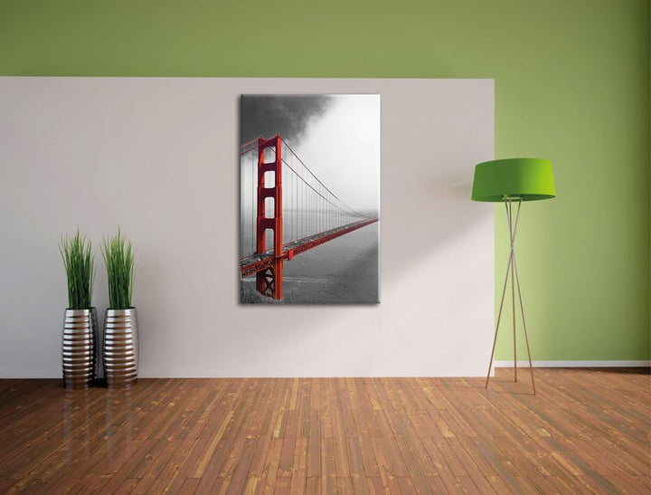 Pixxprint Golgen Gate Bridge in San Francisco als Leinwandbild/Grösse: 120x80 cm/Wandbild/Kunstdruck
