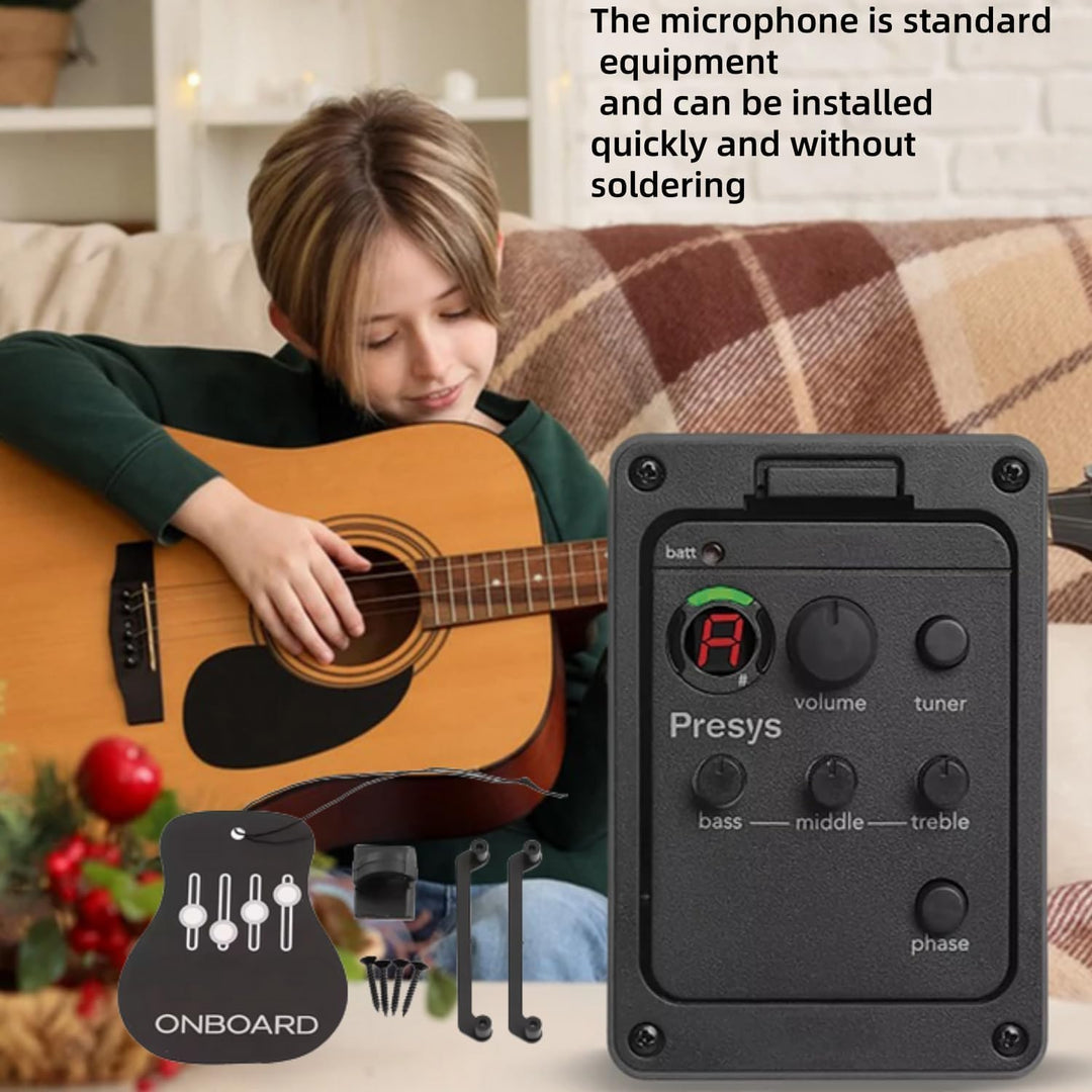 Nicoone 3-Band-Gitarrenvorverstärker Equalizer für Akustikgitarren-Equalizer Eine Bord Des Preamp-Pi