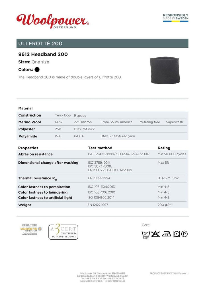 Woolpower Headband 200 Einheitsgrösse, Einheitsgröße