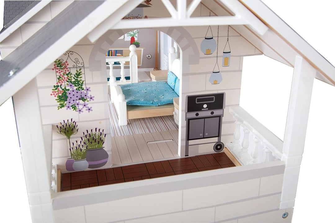 Small Foot Puppenhaus Stadtvilla, mit DREI Etagen, offener Front und umfangreichem Mobiliar, ab 3 Ja