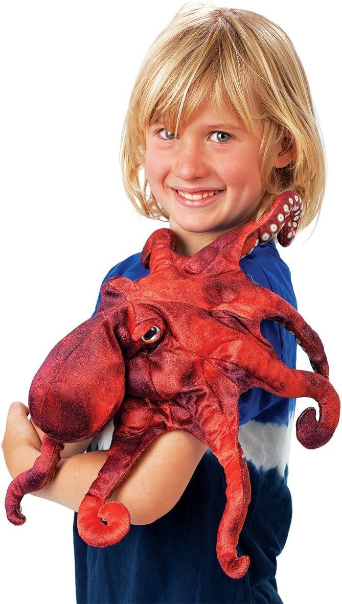 Folkmanis Octopus Hand Puppet (Red), 2974