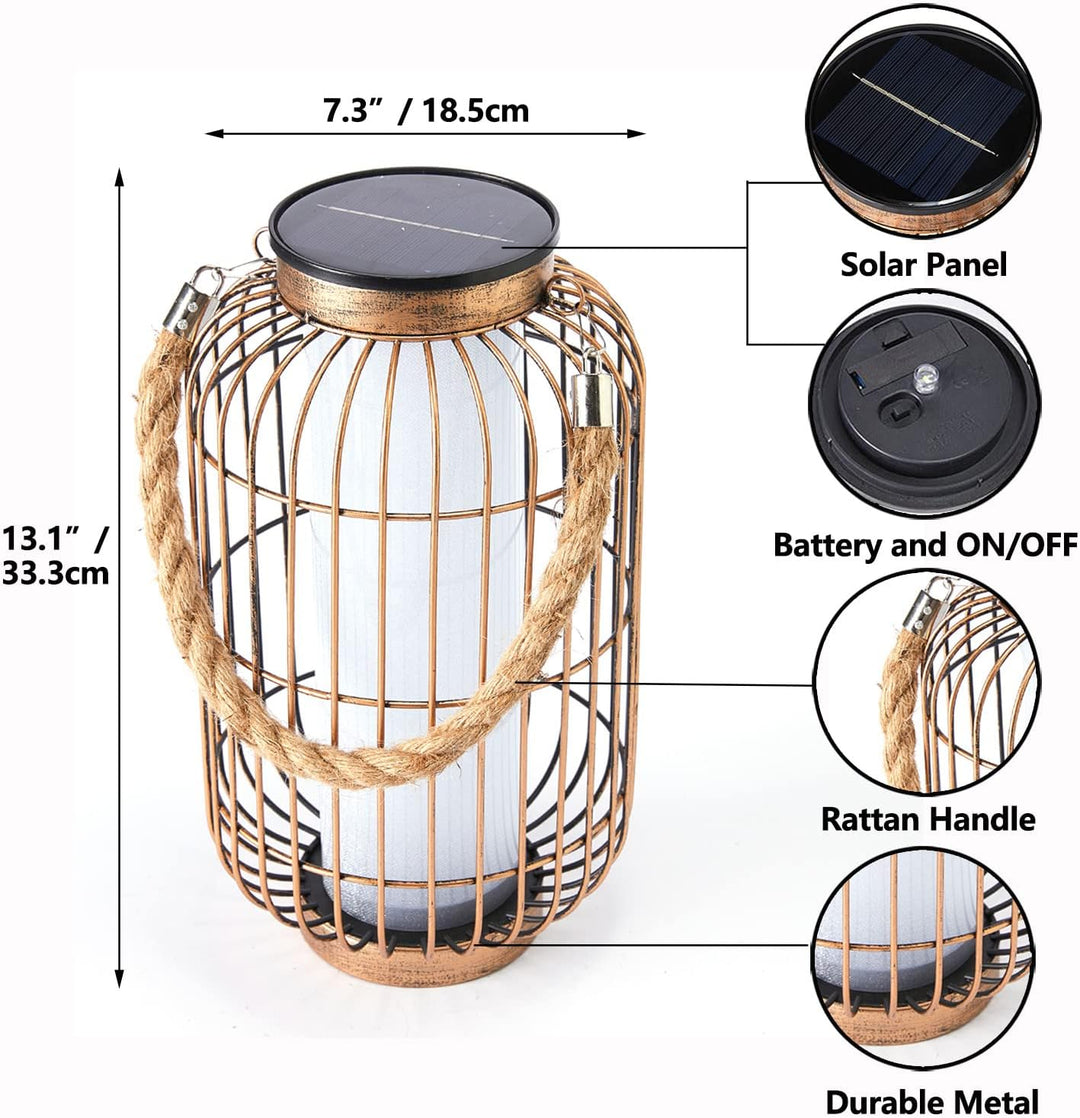 pearlstar Gross Solar Laternen für aussen Metall Hänge leuchten Dekorative Solar Tischlampe Wasserdi