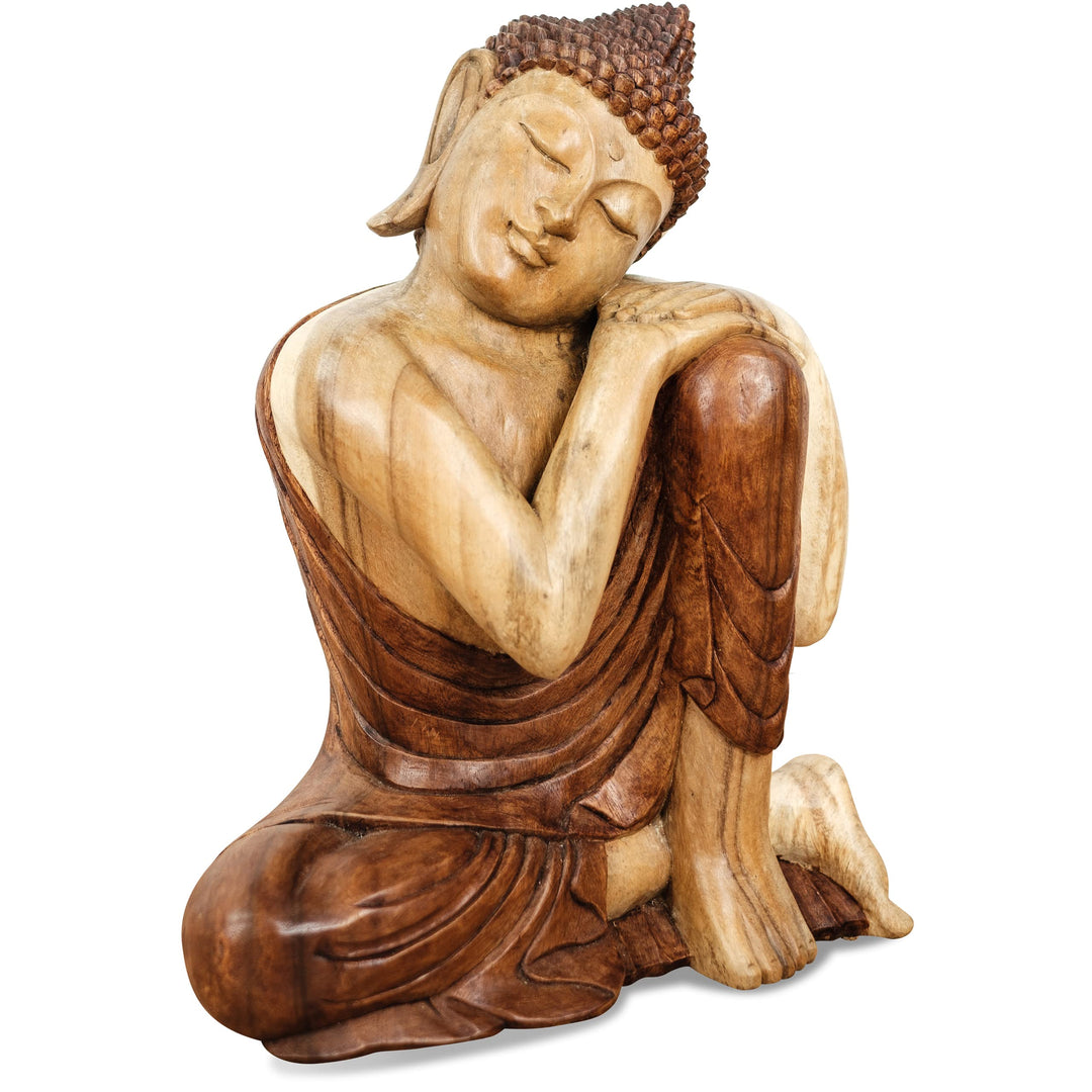 livasia Buddha Figur aus Holz 50cm hoch – Balinesische Handwerkskunst – Buddha Figuren aus Suarholz,