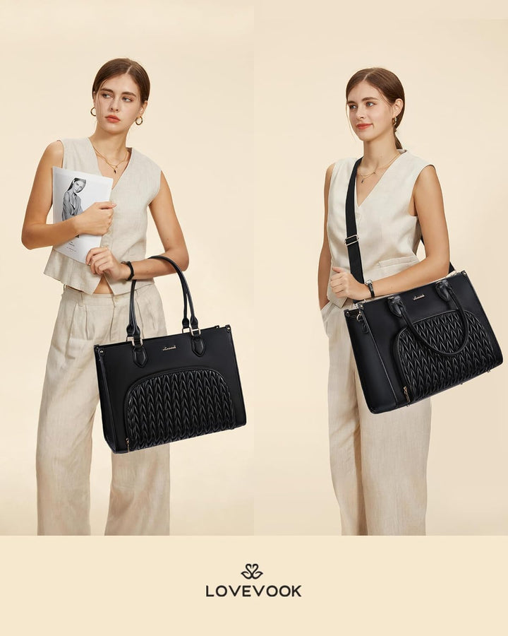 LOVEVOOK Arbeitstasche Damen mit Isolierted Kühlfach, Handtasche mittelgross, 15,6 Zoll Laptoptasche
