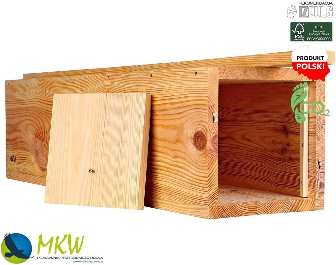 Vogelhaus - Nistkasten Für Steinkauze MKW - Stabiler nisthaus für Wildvögel und Gartenvögel - aus Na