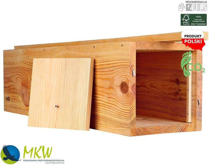 Vogelhaus - Nistkasten Für Steinkauze MKW - Stabiler nisthaus für Wildvögel und Gartenvögel - aus Na