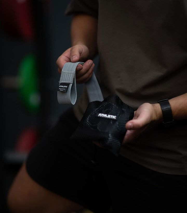 ATHLETIC AESTHETICS Premium Resistance Bands/Widerstandsbänder mit Stoff [ Als Fitnessband und Fitne