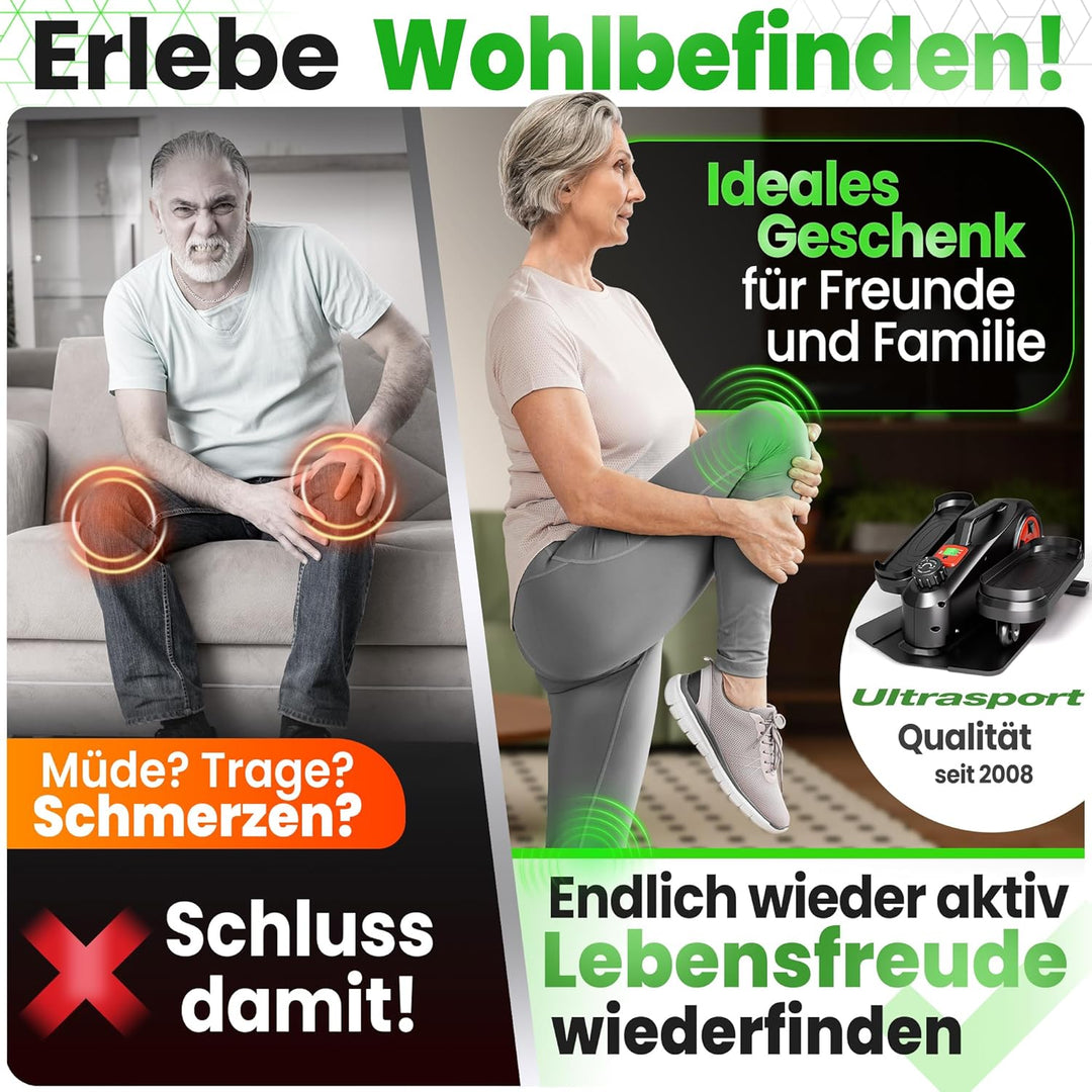 Ultrasport Stepper für Zuhause: Rutschfester Up-Down Swing mit LCD Display und 8 Stufen, Fitness Ste