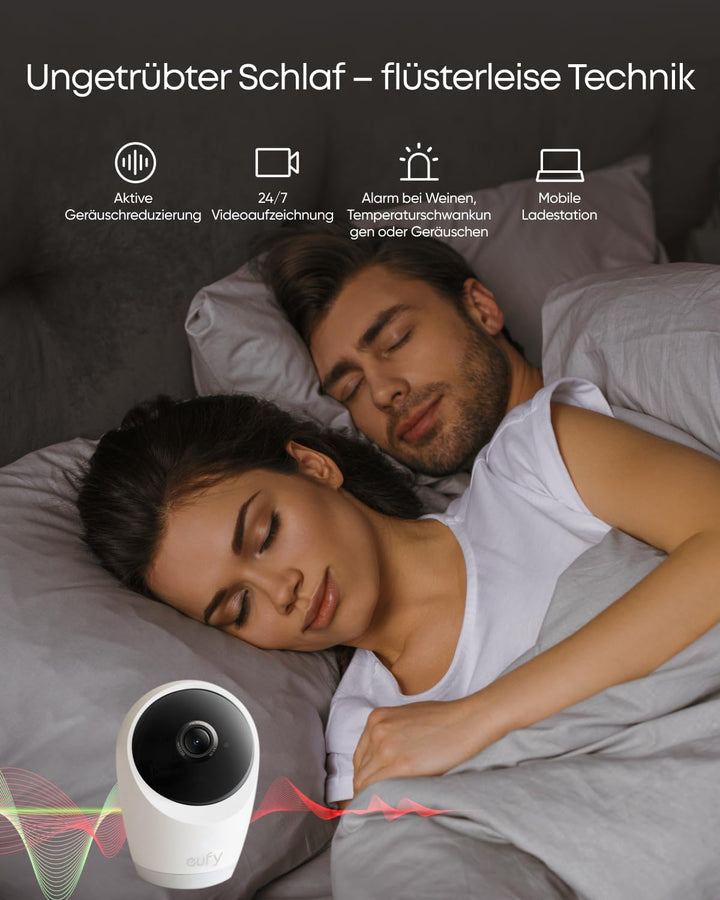 eufy Babyphone mit Kamera E21, 4K UHD, 5-Zoll-Display (720p), Hybrid-WLAN/Offline-Modus, Steuerung p