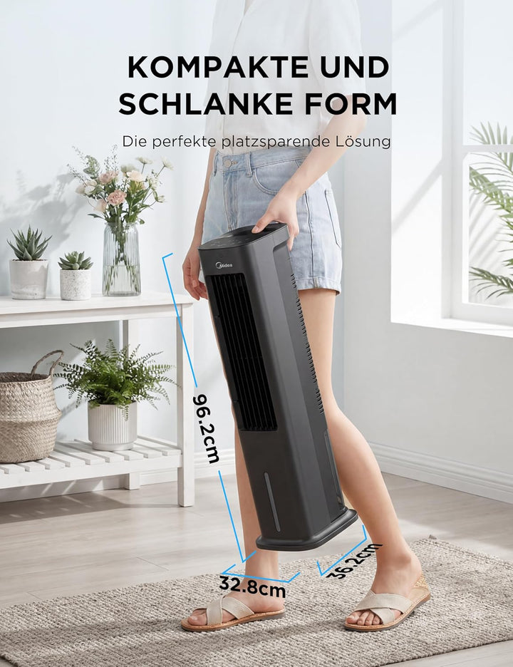 Midea Silent Air Cooler Pro 4-in-1 Mobile Klimaanlage Leiser:Luftkühler,Turmgebläse,Luftbefeuchter u