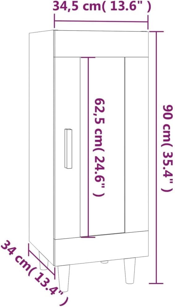 Sideboard Betongrau 34,5x34x90 cm Allzweckschrank Schrank Klein Kommode Kommoden & Sideboards Flur K
