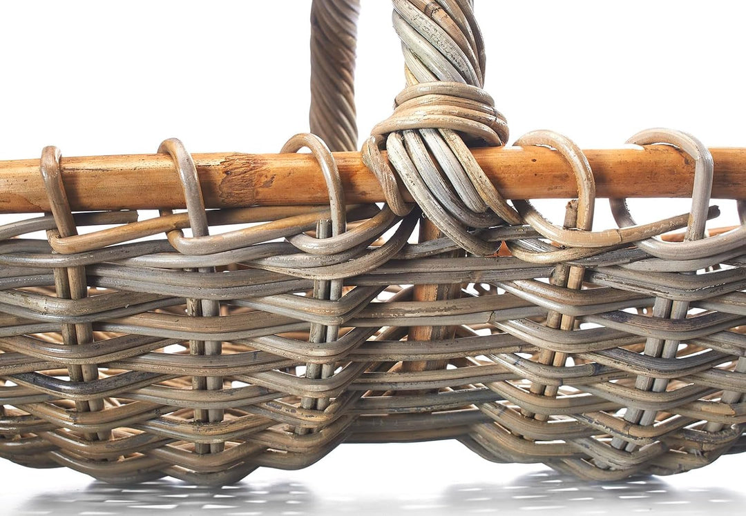 Kobolo Erntekorb Rattankorb Henkelkorb Korb - geflochtenes Rattan - kubu grey