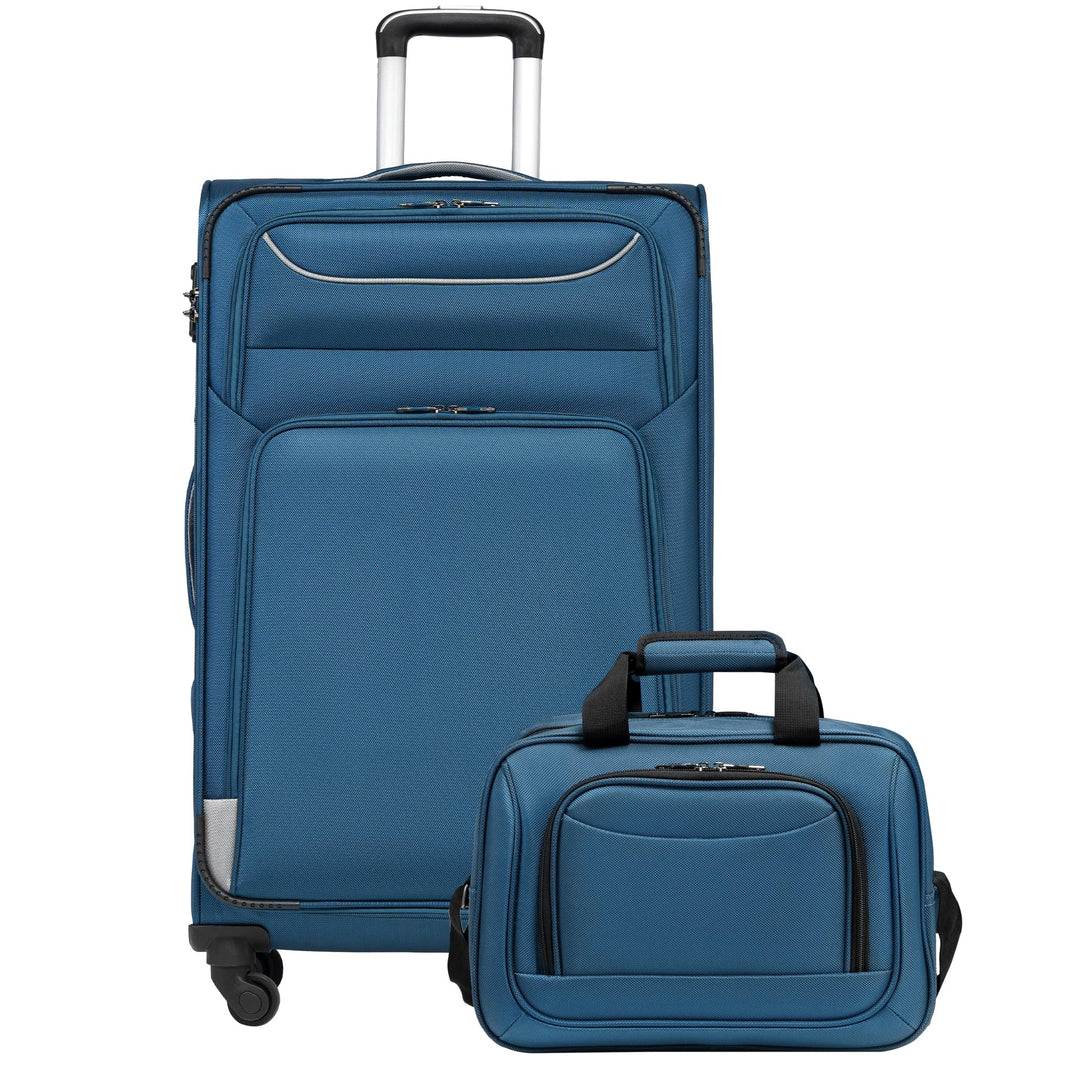 COOLIFE Koffer Trolley Koffer Reisekoffer von 4 Rollen Stoffkoffer Handgepäck TSA-Schloss Der Koffer