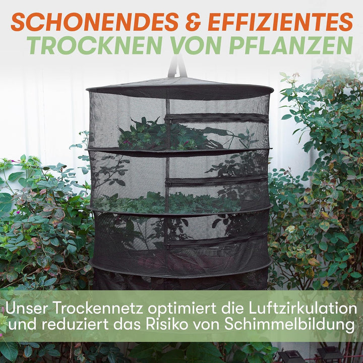 Hochwertiges Trockennetz für Kräuter – Trocknungssystem mit Reissverschluss für Grow Zelt oder Gewäc