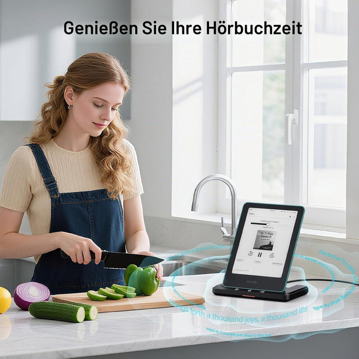 Hörbuch Lautsprecher Mit Kabelloses Ladestation für Kindle Paperwhite Signature Editions (2022 und 2