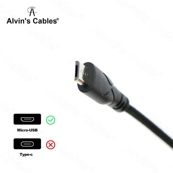 Alvin's Cables Micro USB zu D Tap Motor Stromkabel für Tilta Nucleus Nano gerader micro usb, gerader