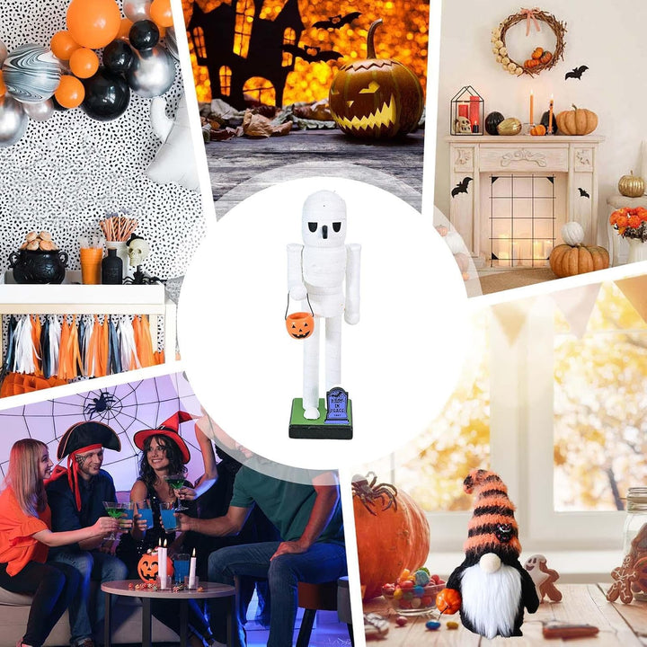 Generisch Halloween Holz-Nussknacker,Dekoration für Feiertage Skelett Kürbis Nussknacker | Geschenkt