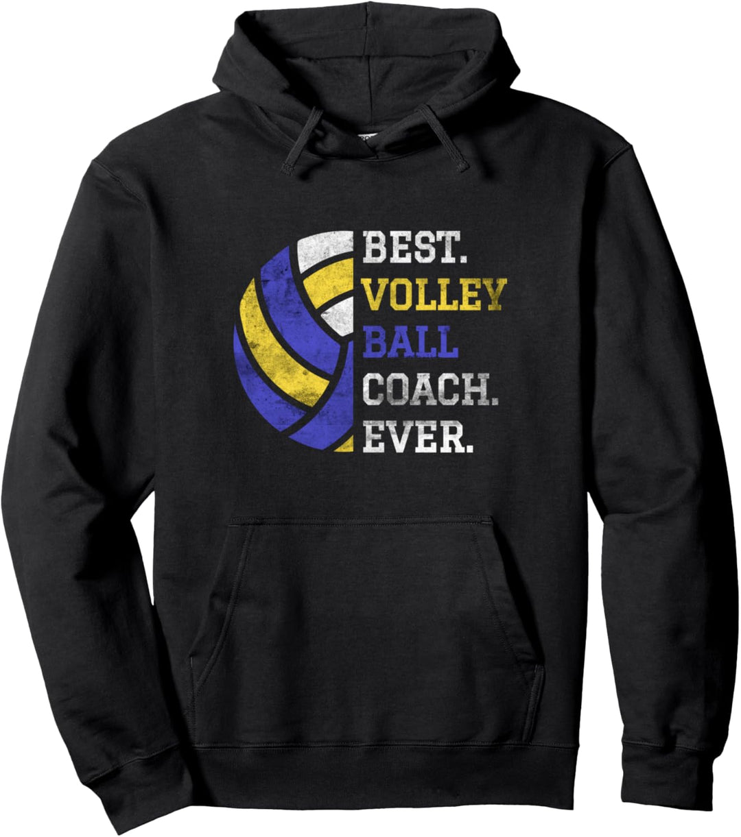 Retro Best Volleyball Coach Ever Volleyball Coach Pullover Hoodie