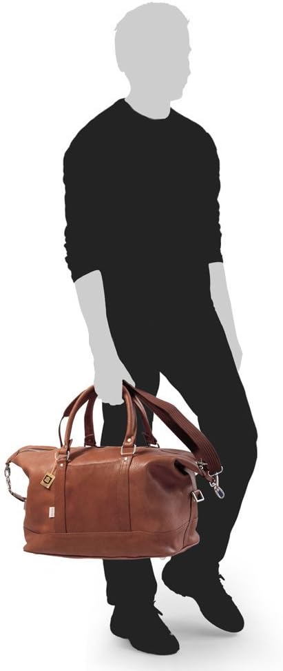 Mittel-Grosse Reisetasche Weekender Grösse M aus Nappa-Leder, für Damen und Herren, Cognac-Braun, Ja