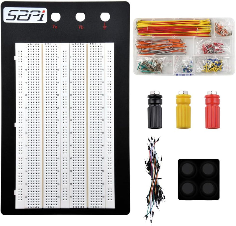 GeeekPi Breadboard Jumper Wires Kit 1560 Points Lötfreies Steckbrett mit Metallplatte & 560Pcs U-för