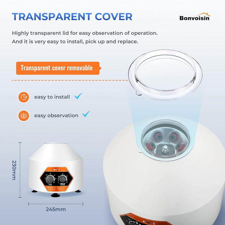Bonvoisin Labor Zentrifugenmaschine 6X20ml, 4000rpm, 60min Timing, 1790xg Zentrifugalkraft mit trans