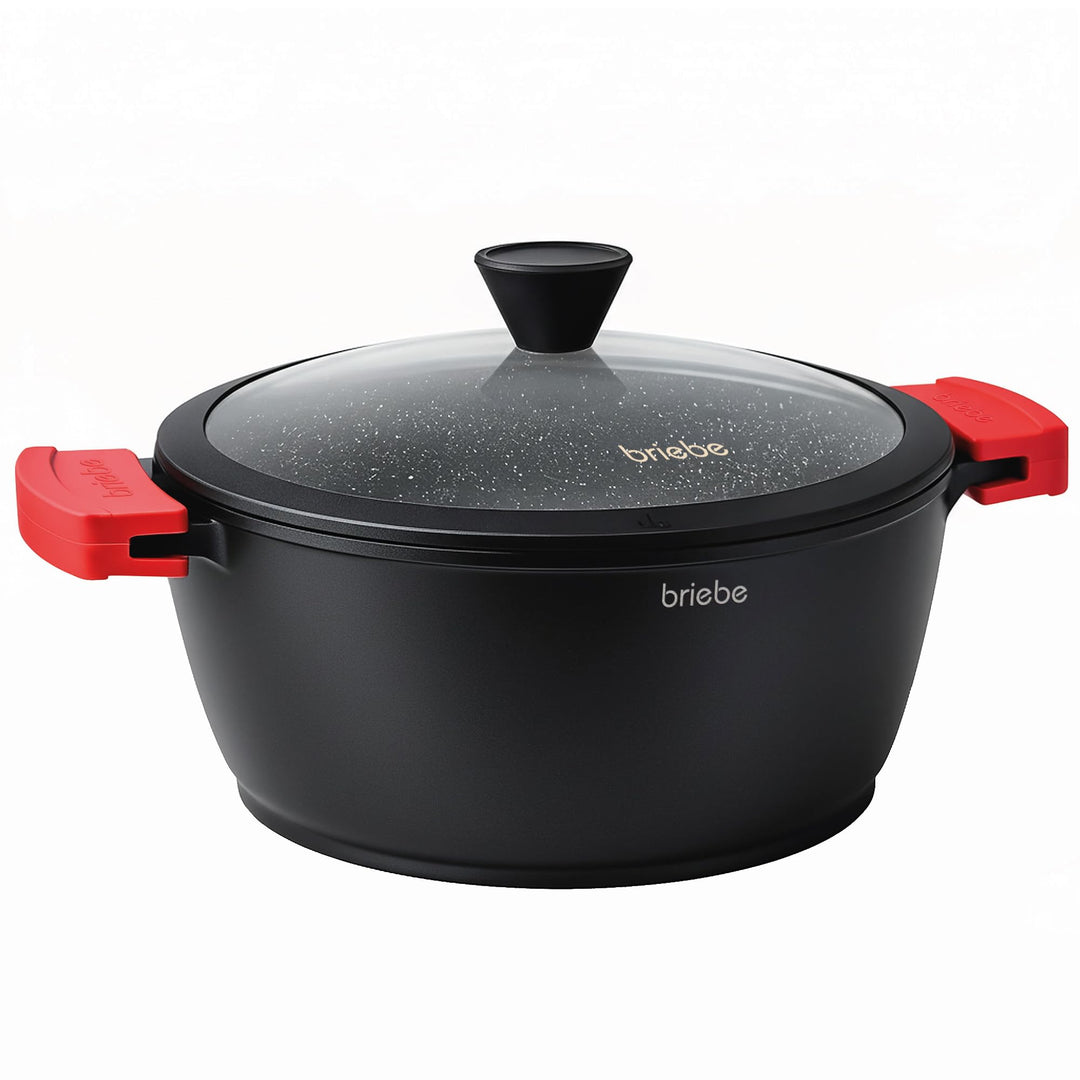 briebe Black Titanium Induktionstopf mit Antihaftbeschichtung, Titan, Kasserolle 16 cm, Aluminiumgus