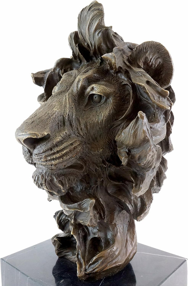 Kunst & Ambiente - Tierbronze - Abstrakter Löwenkopf - Modern Art Skulptur - signiert Milo - Löwensk