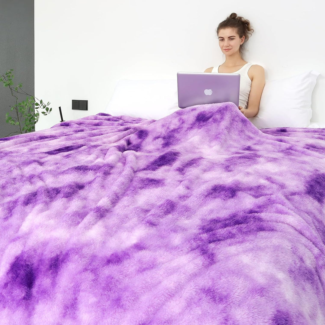 Fleece-Überwurf, gemütlich, weich, leicht, warm, Plüsch, lila, Herbstdecken und Überwürfe, Couch, So