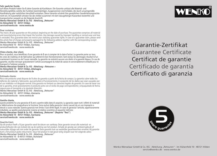 WENKO Deckenstütze für Dusch- und Badewannenstangen, für Stangen mit Ø 2/2,5 cm, zum Bohren – inkl.