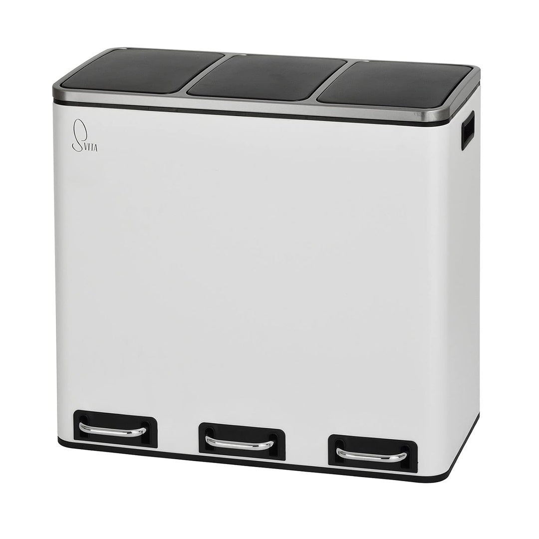 SVITA TM3X18 Treteimer 54 Liter Abfalleimer Mülleimer Design Mülltrennung Papierkorb Küchen-Ordnung