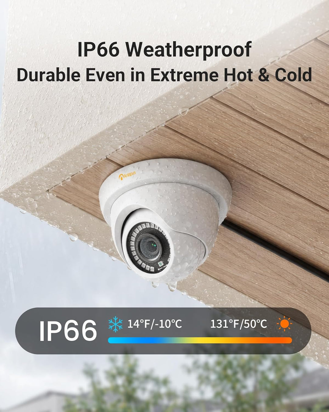 Anlapus 1080P Überwachungskamera Set, 8CH DVR Recorder ohne Festplatte, 4X 2MP Aussen Dome Videokame