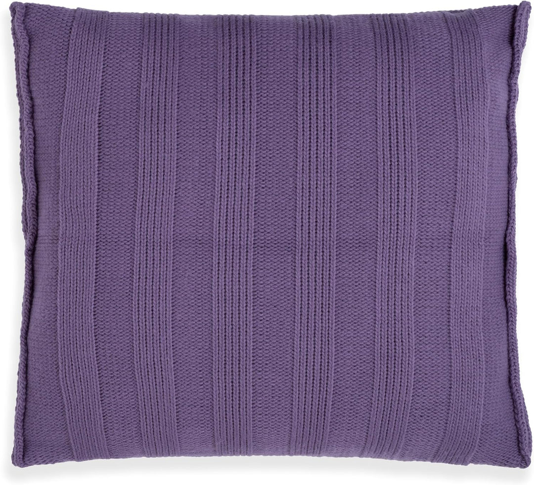 KNIT FACTORY - Jesse Zierkissen - Quadratische Sofa Kissen - Violett - Gestrickter Dekokissen - Couc
