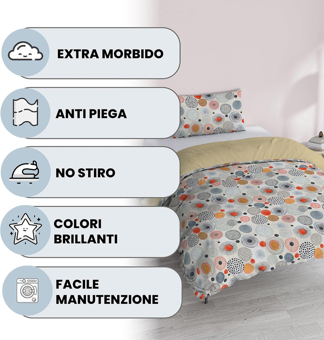 Italian Bed Linen Fantasy Bettbezug, Kleine doppelte Acquerello Kleine Doppelte, Acquerello Kleine D