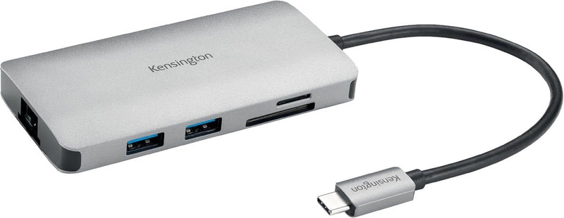 Kensington UH1400P USB-C 8-in-1 treiberloser Hub, mobiler Universal-Adapter, 8 Ports, bis zu 85W Lad