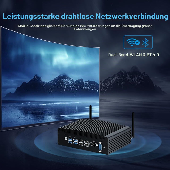 WEIDIAN Lüfterloser PC Industrie Mini PC Win 11 Pro i5 8 GB RAM 256 GB SSD Core i5 8260U Mini Deskto
