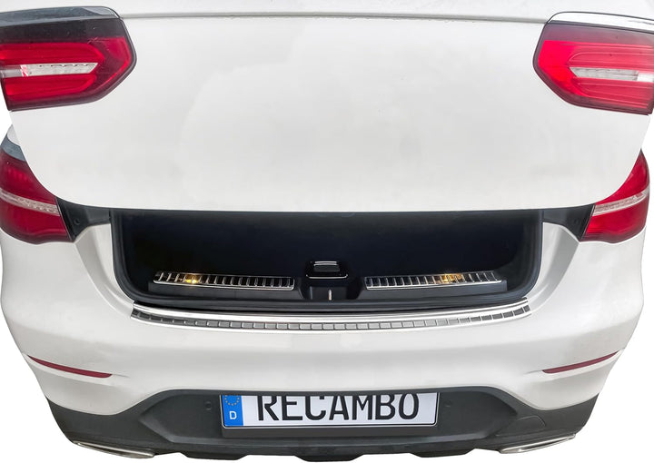 RECAMBO Ladekantenschutz Edelstahl Hochglanz poliert, Chrom Look - kompatibel für Mercedes GLC Coupe