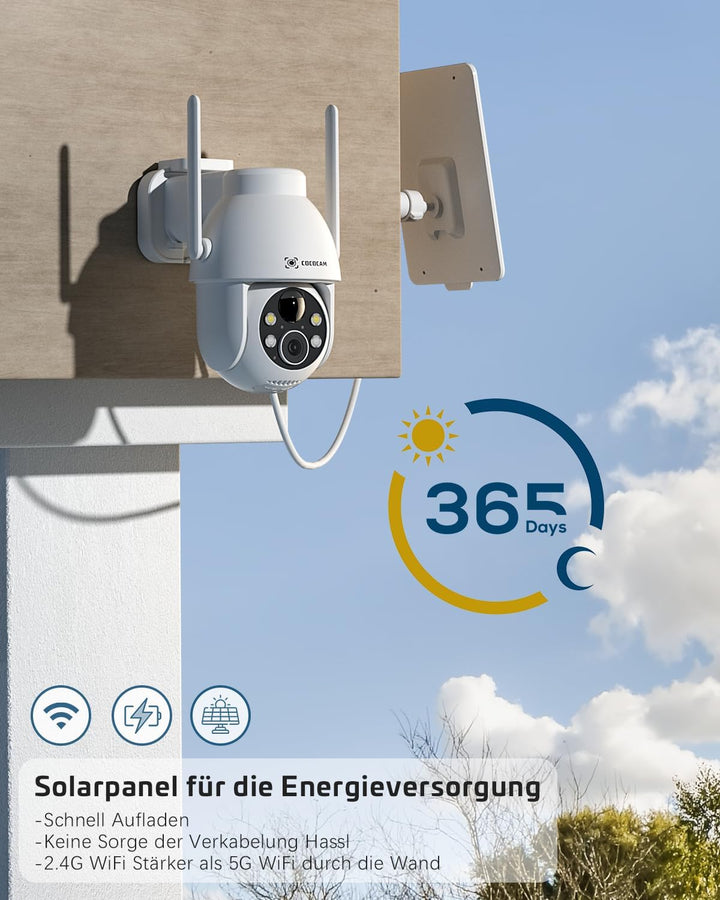 COCOCAM 2PCS 2K Überwachungskamera Aussen Akku WLAN, Solar Kamera Outdoor, Aussenkamera kabellos mit