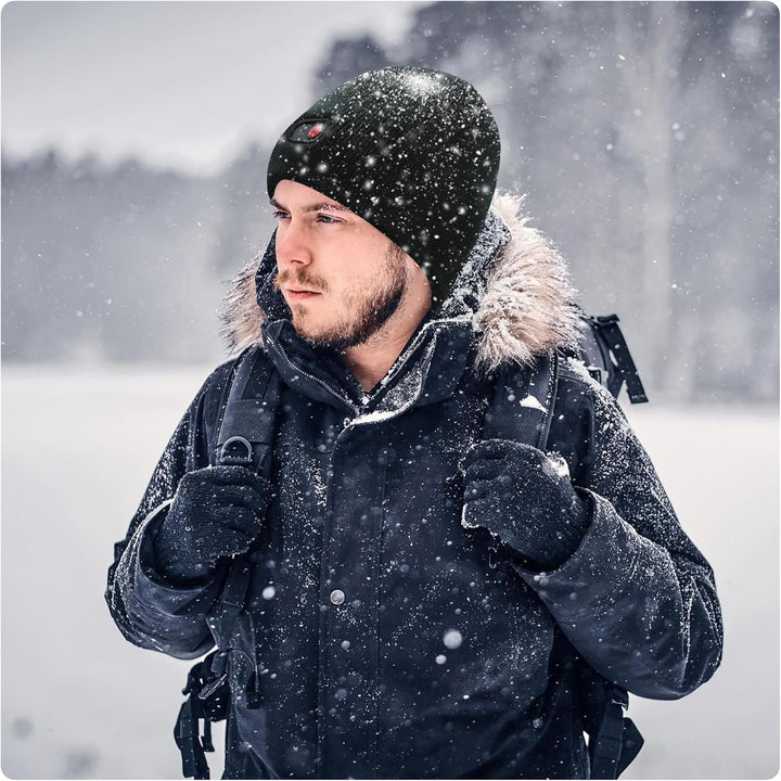 Svpro Beheizte Beanie mit Wiederaufladbarem Akku 7,4V Li-Polymer-Akku hält bis zu 3-7 Stunden,Electr