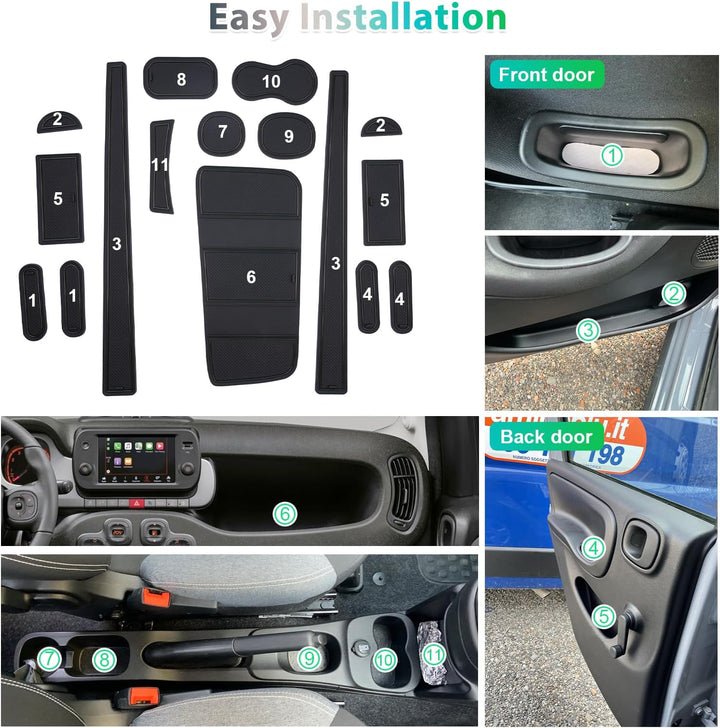 GAFAT Kompatibel mit Neu FIAT Panda City Cross/Hybrid 2021-2023 Antirutschmatten, Panda Cross 2022 G