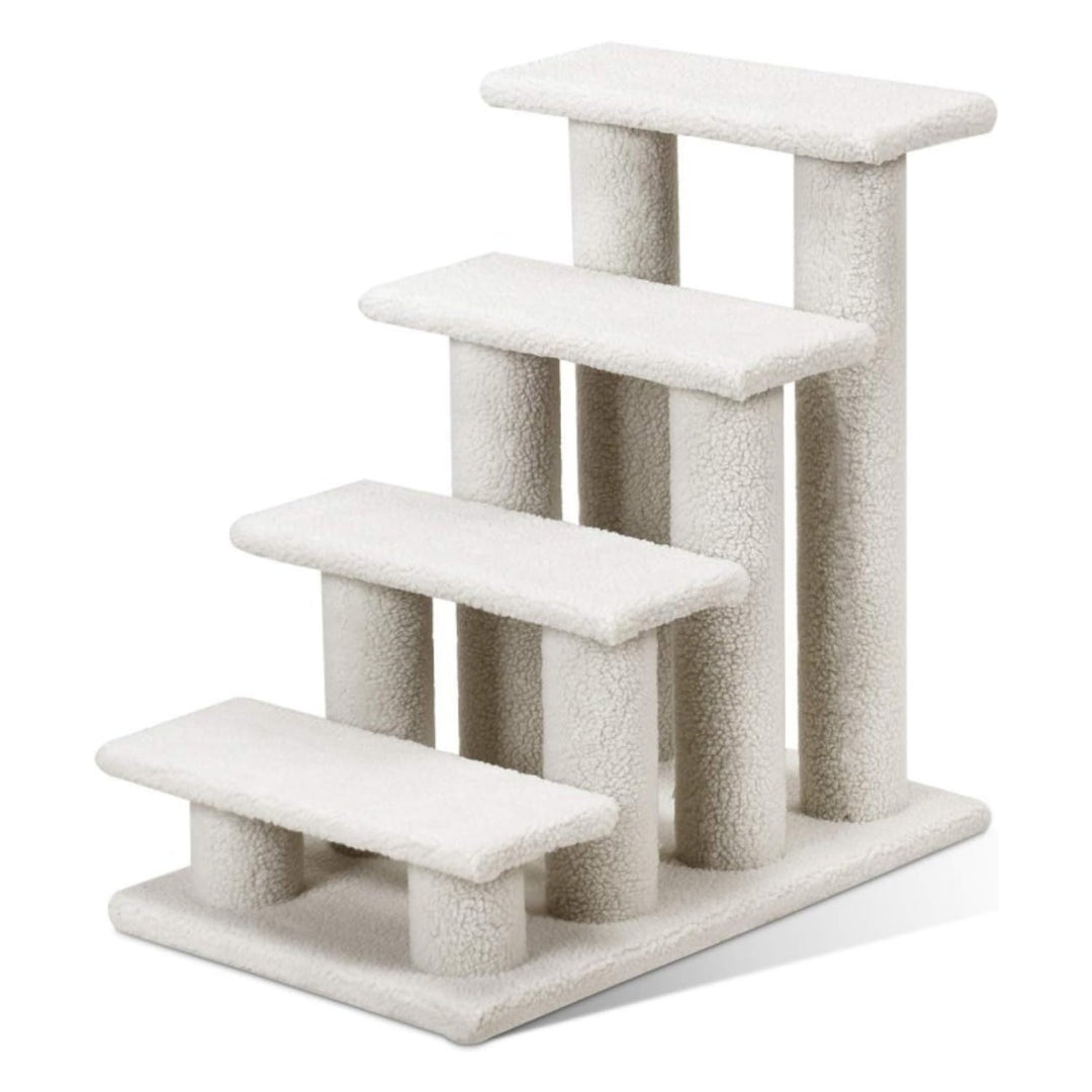 GYMAX Tiertreppe 4 Stufen Katzentreppe Hundetreppe Treppe für Katze Kletterbaum Katzenbaum 60,5 x 41