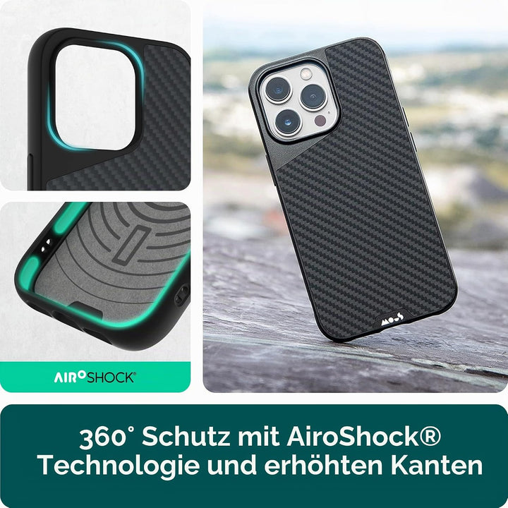 Mous - Hülle für iPhone 14 Pro Max - Carbonfaser - Limitless 5.0 - Handyhülle iPhone 14 Pro Max MagS