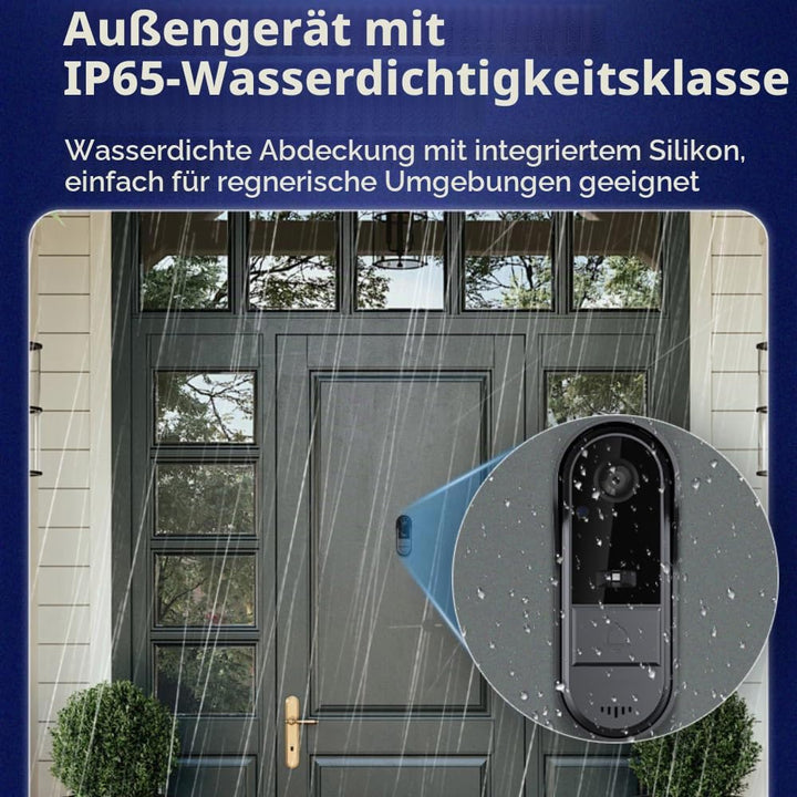 Kabellose Türklingel mit Kamera, 1080P, Videotelefon, kabellos, für den Aussenbereich, wasserdicht,