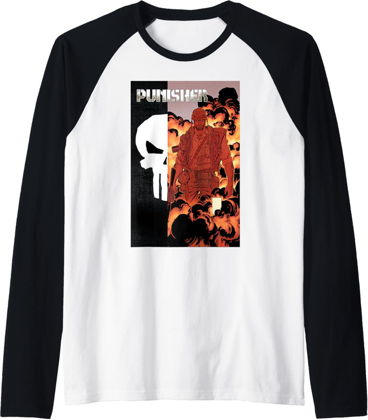 Marvel Punisher Explosion Comic Cover Raglan
