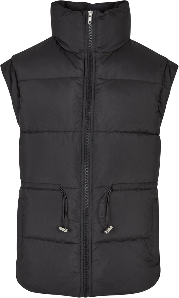 Urban Classics Damen Ladies Waisted Puffer Vest, Schwarz