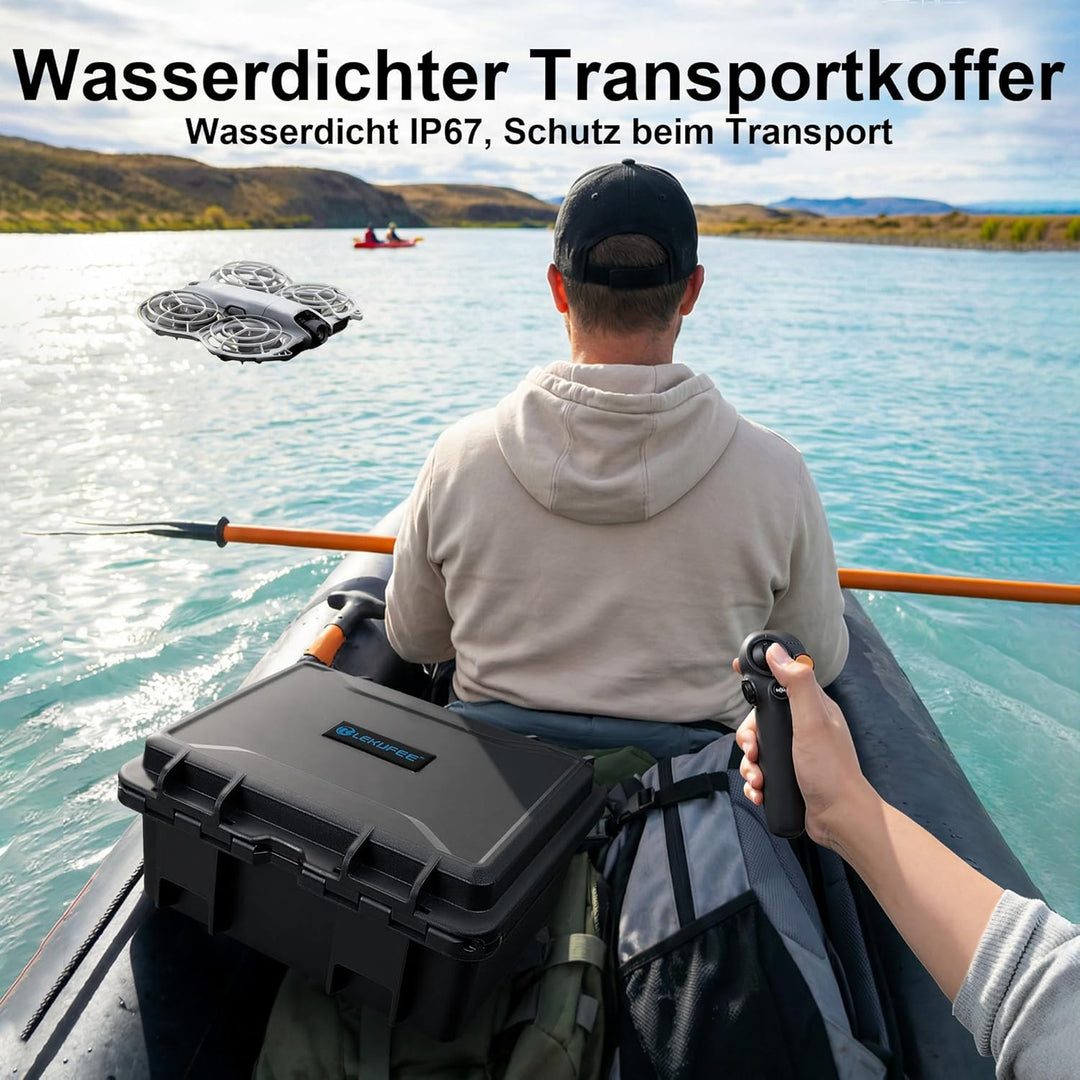 LEKUFEE wasserdichte Harte Transportkoffer für DJI Neo 2 Drohne, Fly More Combo, DJI RC 2, RC N3, Go