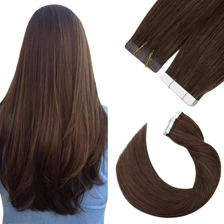 Silk-co Tape Extensions Echthaar 20stk, Haarverlängerung Tape in Extensions Echthaar, Remy Haarexten