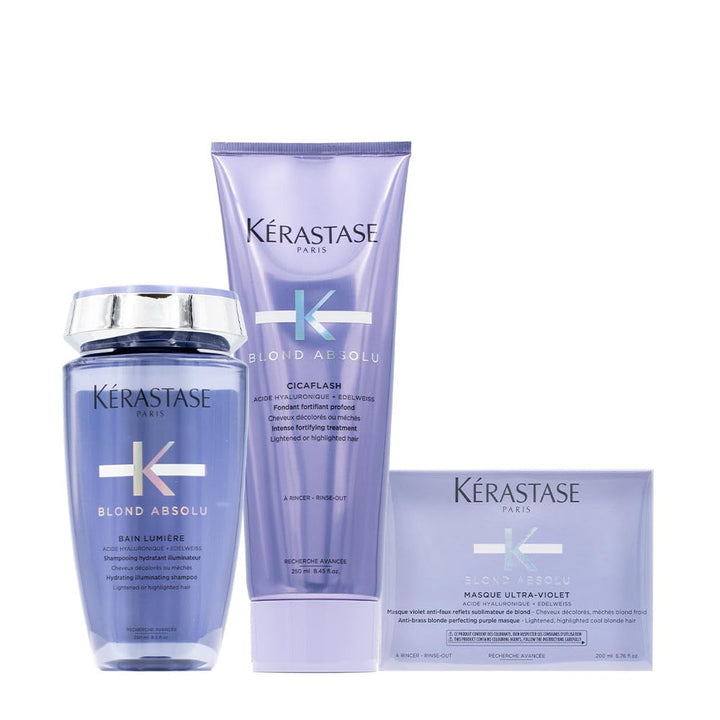 Kerastase Blond absolu Kit Bain lumiere 250ml Cicaflash 250ml Masque 200ml
